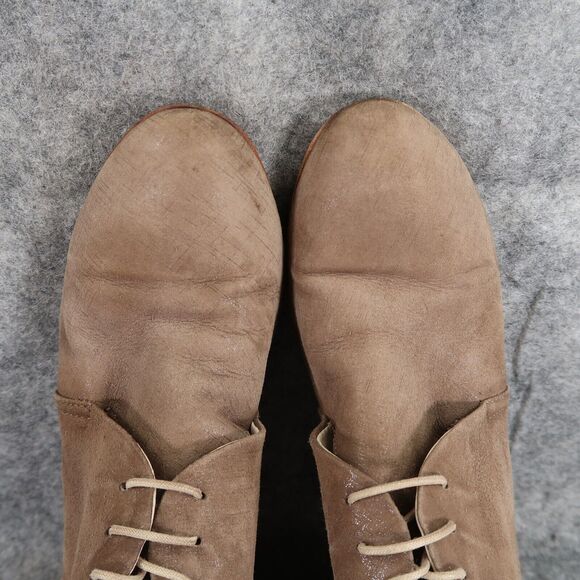 AGL Shoes Womens 38 Booties Fashion Wedge Desert Chukka Leather Lace Up Brown - Picture 8 of 15